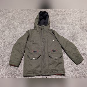 Boys winter jacket, army green.